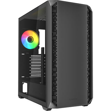 Sharkoon ak2 rgb midi tower behuizing (zwart | 2x usb-a | 1x usb-c | rgb | tempered glass)