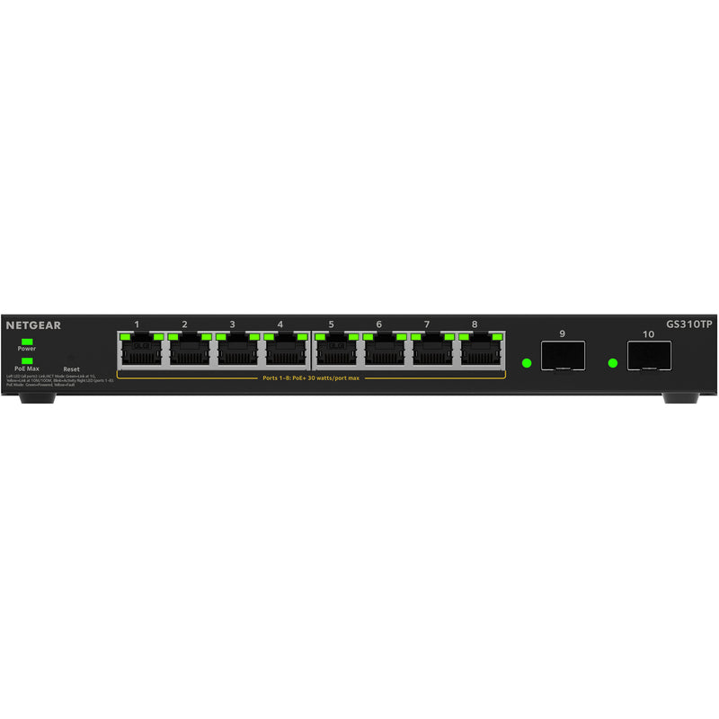 Load image into Gallery viewer, Netgear gs310tpv2 switch (zwart, 55w poe budget)
