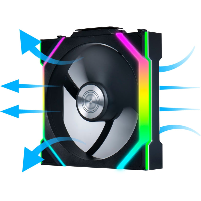 Load image into Gallery viewer, Lian li uni fan sl120 wireless reverse blade rgb case fan (zwart, 120 x 124.5 x 28 mm, pwm)
