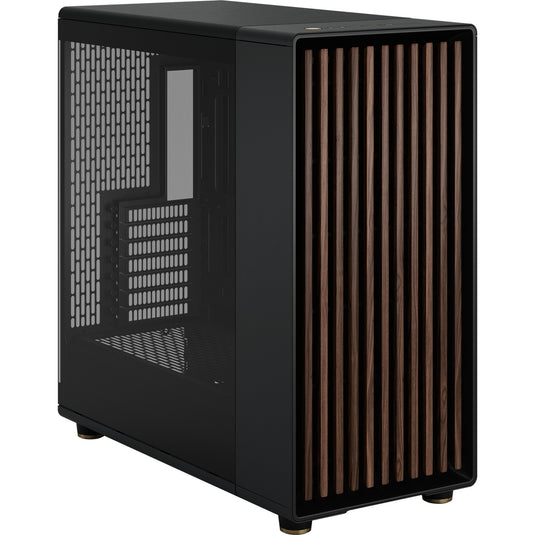 Fractal design north xl rc charcoal black tg dark midi tower behuizing (zwart houtkleur | 2x usb-a | 1x usb-c | tempered glass)