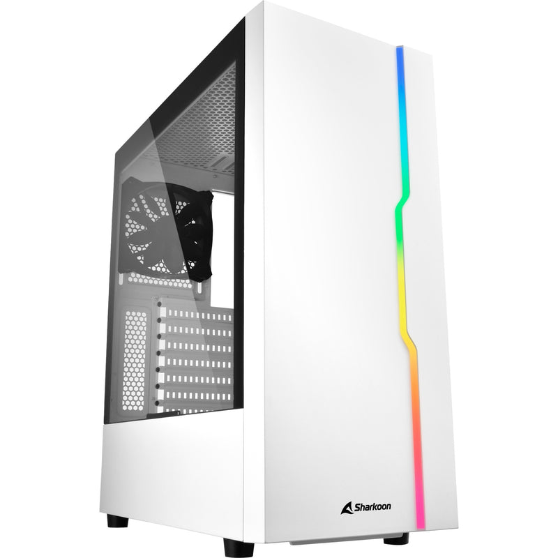 Load image into Gallery viewer, Sharkoon rgb slider midi tower behuizing (wit | 3x usb-a | rgb | tempered glass)
