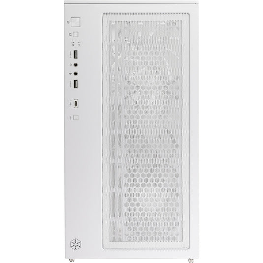 Silverstone lucid 05 mini tower behuizing (wit | 2x usb-a | 1x usb-c | rgb | tempered glass)