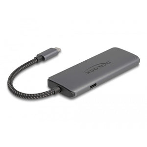 Delock usb type-c docking station 8k (donkergrijs, hdmi, usb, pd 3.0 100 w)