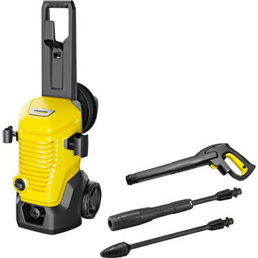 Kärcher k 4 wcm premium hogedrukreiniger (geel zwart, met vuilfrees en slanghaspel)