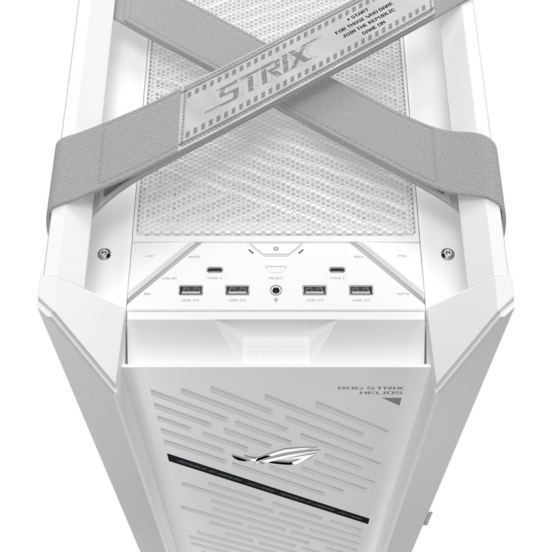 Load image into Gallery viewer, Asus rog strix helios ii gx601s midi tower behuizing (wit | 4x usb-a | 2x usb-c | rgb | tempered glass)
