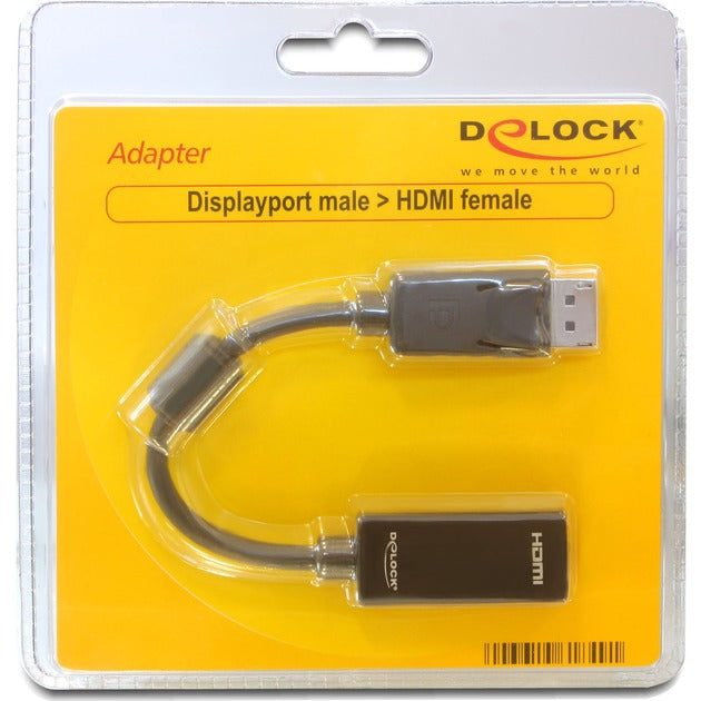 Load image into Gallery viewer, Delock displayport naar hdmi adapter (zwart, 0,125 meter, passief)
