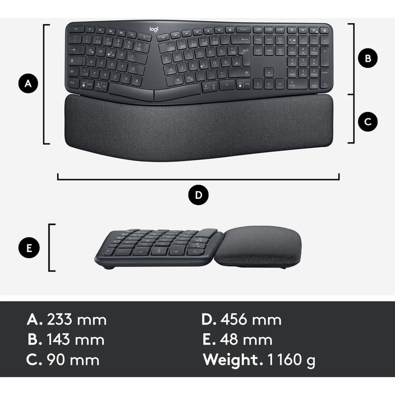 Load image into Gallery viewer, Logitech k860 ergo keyboard (zwart, 100%, bluetooth, us international iso)
