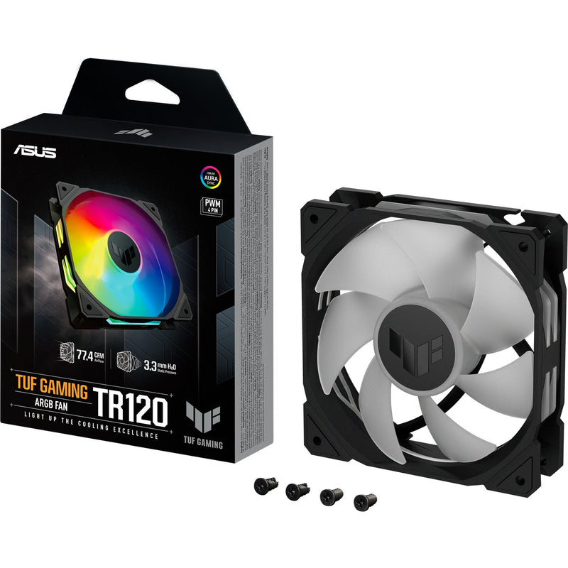Load image into Gallery viewer, Asus tuf gaming tr120 argb case fan (zwart, 120 x 120 x 28 mm)
