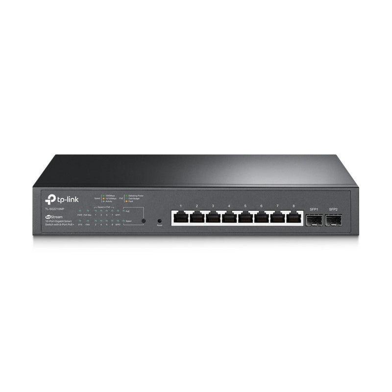 Load image into Gallery viewer, Tp-link omada sg2210mp jetstream 10-poorts gigabit smart-switch (zwart, 8x poe+, 2x gigabit sfp)
