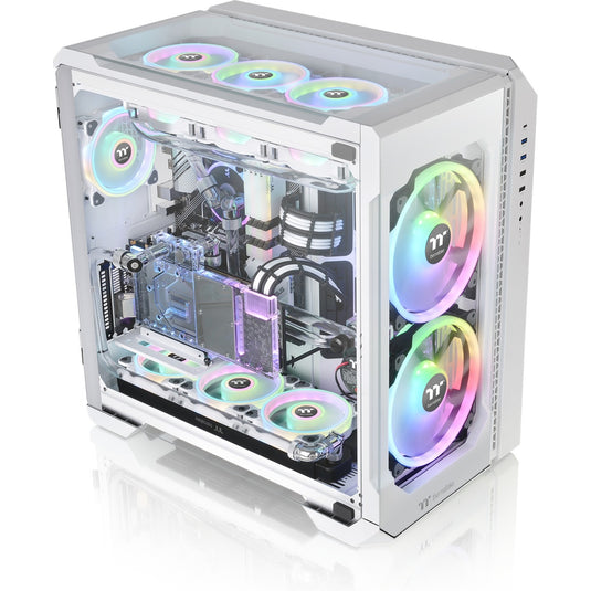 Thermaltake view 51 tg snow argb edition midi tower behuizing (wit | 4x usb-a | 1x usb-c | rgb | window)