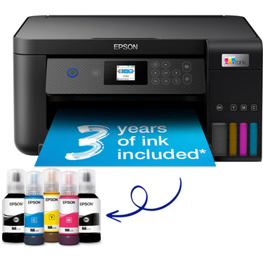 Epson ecotank et-2850 a4 multifunctionele wi-fi-printer met inkttank all-in-one inkjetprinter (zwart, scannen, kopiëren, wi-fi, inclusief tot 3 jaar inkt)