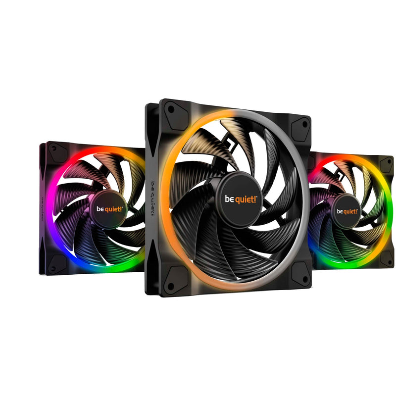 Load image into Gallery viewer, Be quiet! light wings pwm high-speed rgb case fans (zwart, 3 stuks, 140 x 140 x 25 mm)
