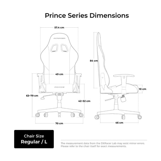 Dxracer prince l grey fabric gamestoel (grijs)