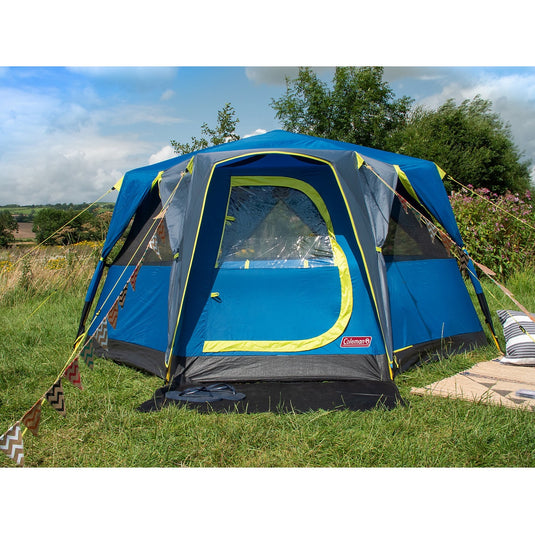 Coleman octago tent - tent 3 persoons - festival tent - blauw lime