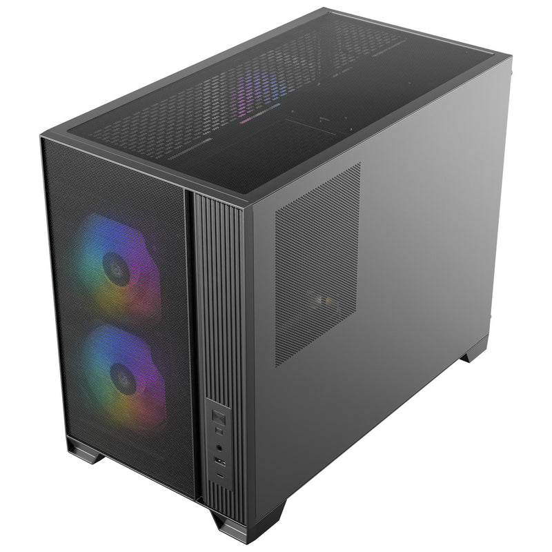 Load image into Gallery viewer, Antec flux m mini tower behuizing (zwart | 1x usb-a | 1x usb-c | tempered glass)
