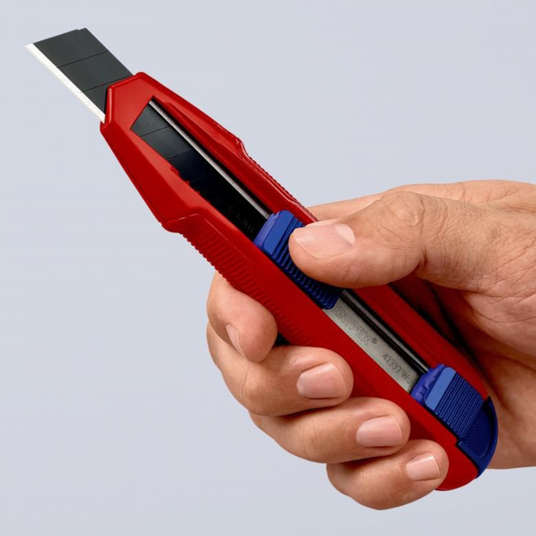 Load image into Gallery viewer, Knipex cutix universele mes stanleymes (rood blauw, incl. 2 mesbladen)

