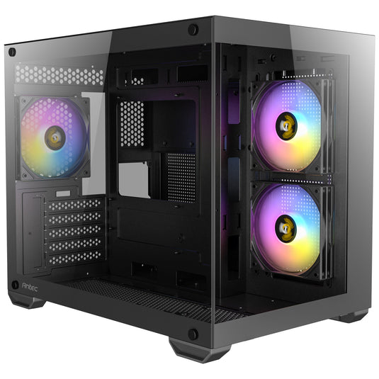 Antec cx600m argb mini tower behuizing (zwart | 3x usb-a | tempered glass)