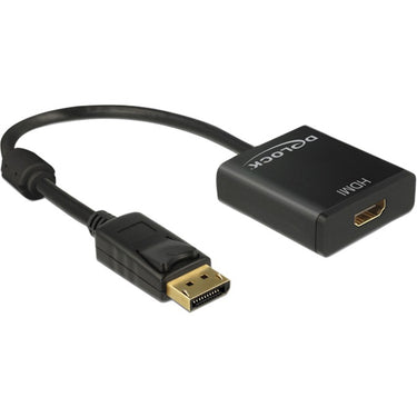 Delock displayport > hdmi adapter (zwart, 0,2 meter)