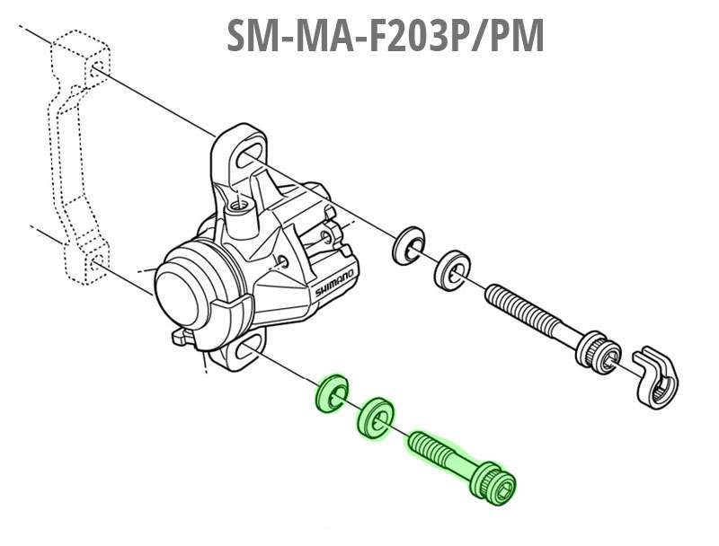 Load image into Gallery viewer, Shimano brake caliper mounting bolt m6 x 34.4mm for sm-ma-f203p pm

