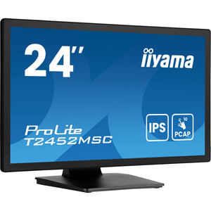 Iiyama prolite t2452msc-b1ag 23.8 touchscreen monitor (zwart, hdmi, displayport, 2x usb-a)