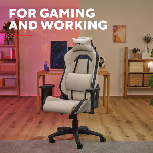 Trust gxt 723b ruya comfortabele stoffen gamingstoel