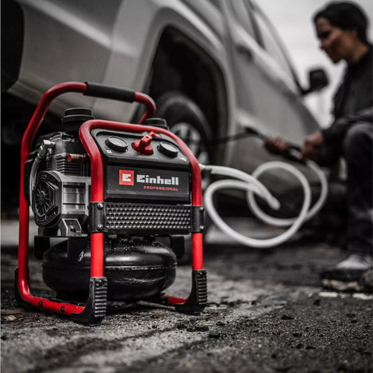 Einhell silenzzo 18 160 professionele draadloze luchtcompressor (zwart rood, accu en oplader niet inbegrepen)