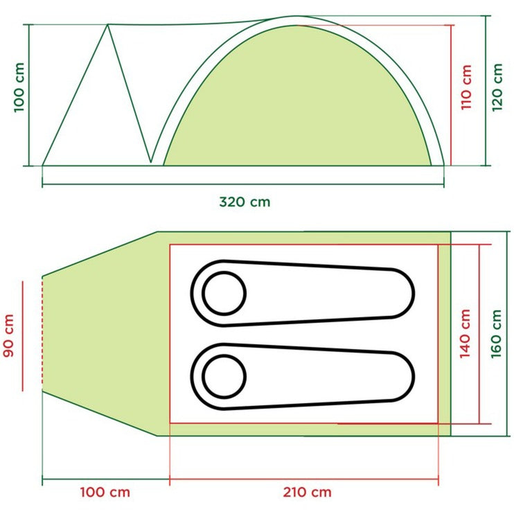 Load image into Gallery viewer, Coleman darwin 2+ tent (groen grijs)
