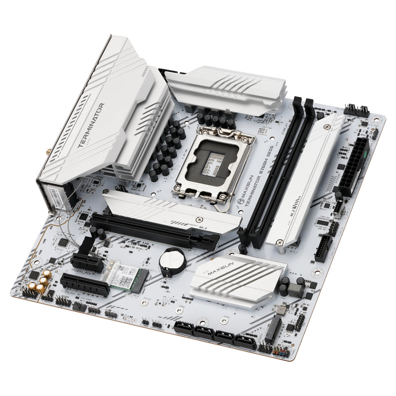Afbeelding laden in galerijviewer, Maxsun ms-terminator b760m gkd5 ice socket 1700 moederbord (zwart, raid, 2.5 gb-lan, sound, µatx)
