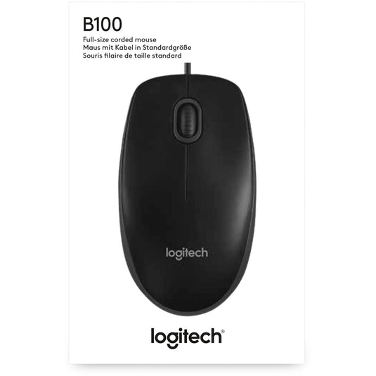 Logitech b100 optical usb mouse for business (zwart, 800 dpi)