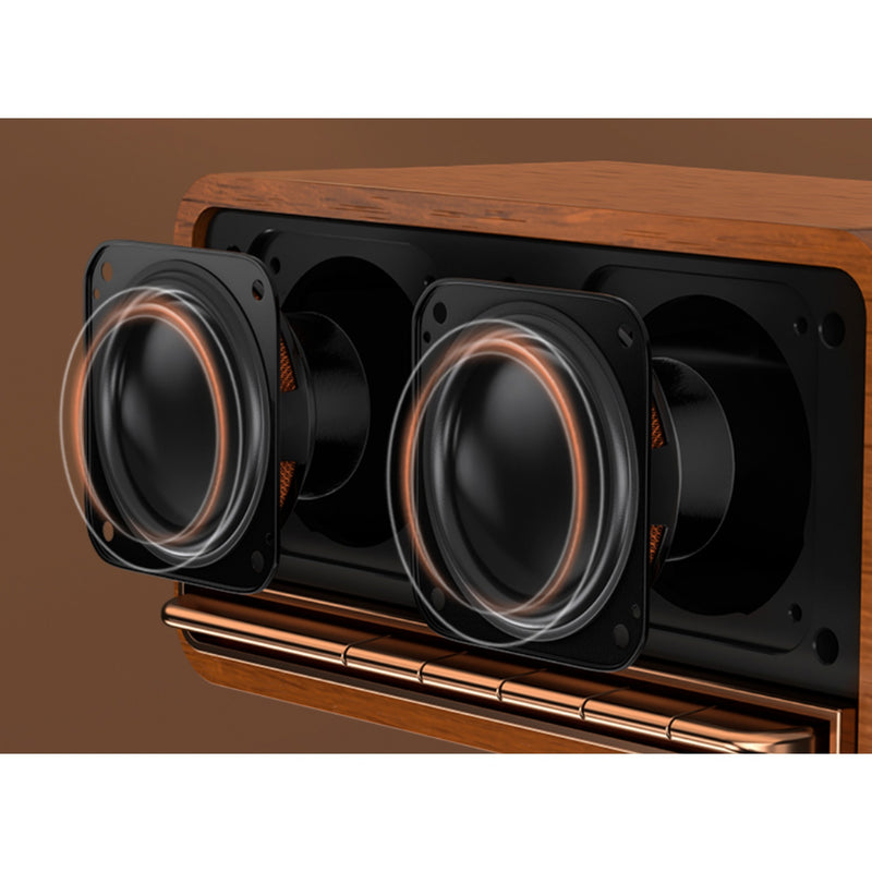 Load image into Gallery viewer, Edifier mp230 retro bluetooth speaker luidspreker (houtkleur, bluetooth, microsd, aux, usb-c)
