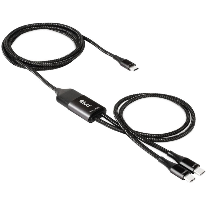 Load image into Gallery viewer, Club 3d usb-c naar 2x usb-c splitterkabel (zwart, 1,83 meter, 100 w)
