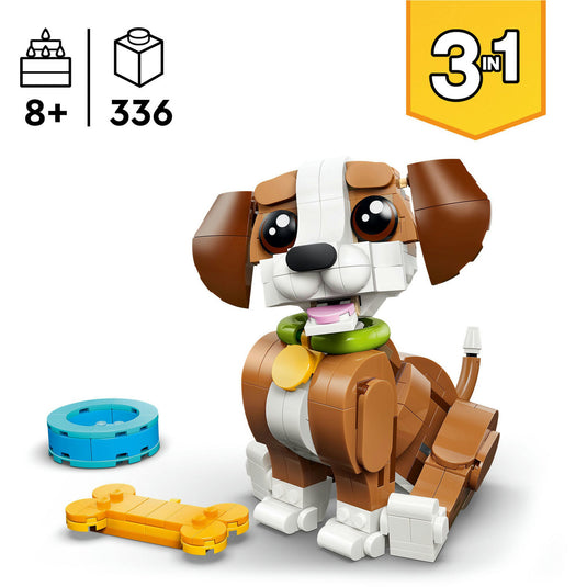 Lego ® creator 3in1 schattige dieren: speelse puppy - dierenset - bouw om tot eekhoorn of eend - 31382