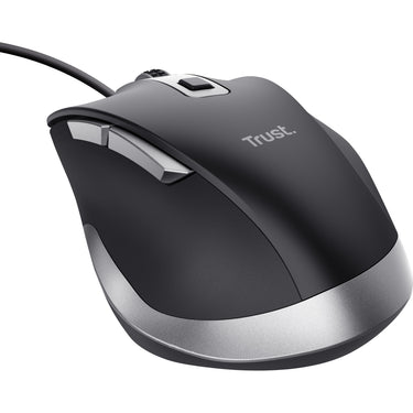 Trust fyda bedrade muis (zwart grijs, 600 - 5000 dpi)