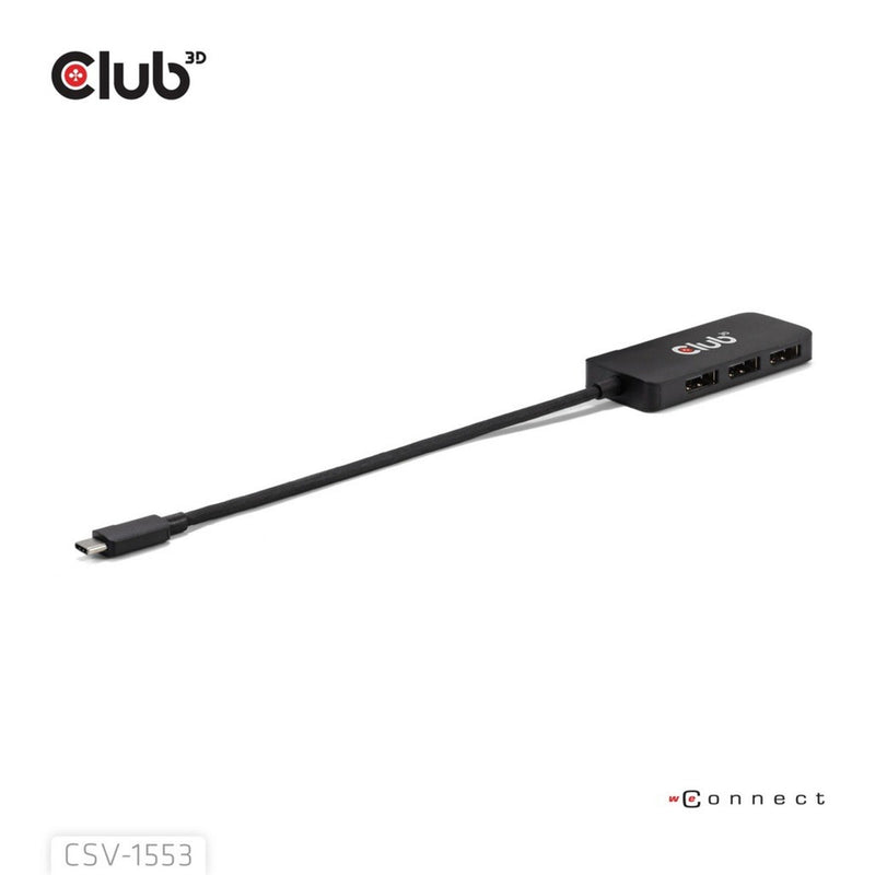 Afbeelding laden in galerijviewer, Club 3d usb-c naar triple displayport mst hub (zwart, 4k60hz)

