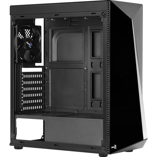 Aerocool shard midi tower behuizing (zwart | 3x usb-a | rgb | window)