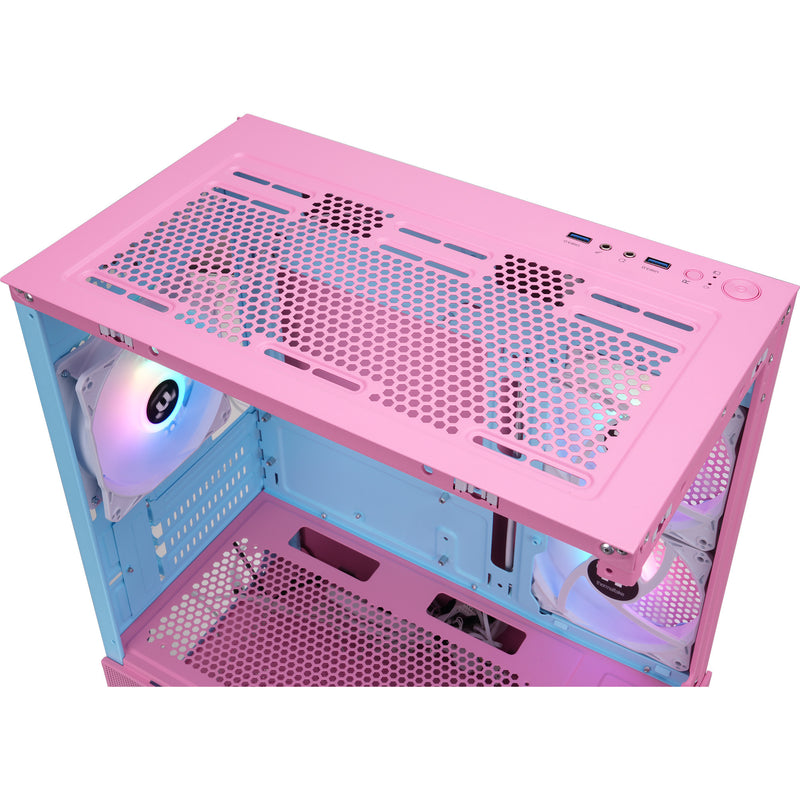 Load image into Gallery viewer, Thermaltake view 170 tg argb mini tower behuizing (roze | 2x usb-a | rgb | tempered glass)
