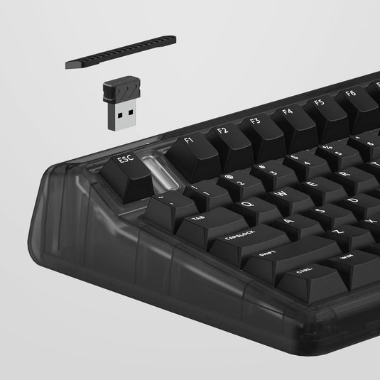 Iqunix og80 dark side wireless mechanical keyboard, gaming toetsenbord (zwart, us lay-out, cherry mx blue, rgb leds, 80% (tkl), hot-swappable, pbt, 2.4ghz | bluetooth 5.1 | usb-c)