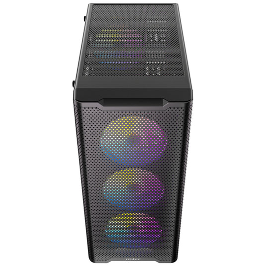 Antec vx310 argb midi tower behuizing (zwart | 3x usb-a | tempered glass)