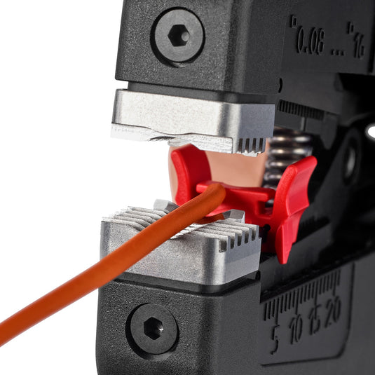 Knipex precistrip16 automatische afstriptang (zwart rood, geïntegreerde draadsnijder)