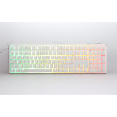 Ducky one 3 classic pure white rgb mechanisch toetsenbord (wit, us lay-out (qwerty), cherry mx speed silver, 100%, rgb led, double-shot pbt, hot-swappable, quack mechanics)