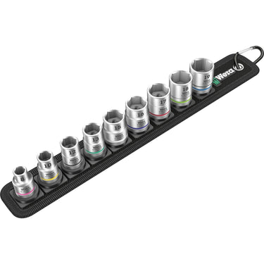 Wera belt b 4 zyklop doppen set dopsleutel (zwart zilver, 9-delig, met 3 8 -aandrijving)