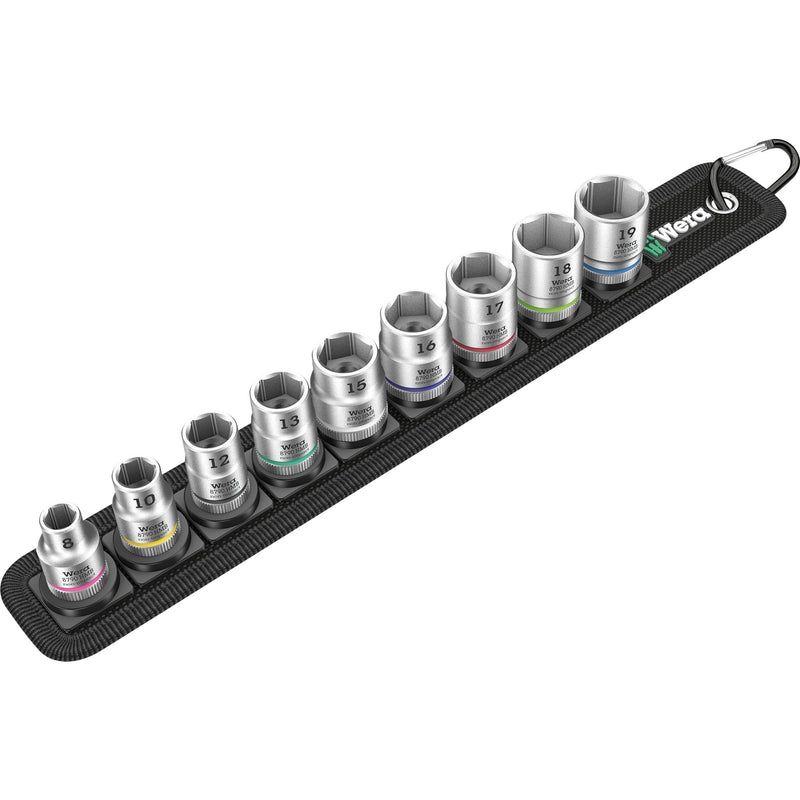 Load image into Gallery viewer, Wera belt b 4 zyklop doppen set dopsleutel (zwart zilver, 9-delig, met 3 8 -aandrijving)
