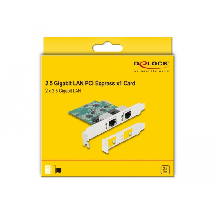 Load image into Gallery viewer, Delock pci express x1 card to 2 x rj45 2.5 gigabit lan rtl8125 netwerkadapter
