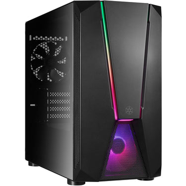 Silverstone sst-fav1mb-pro midi tower behuizing (zwart | 4x usb-a | rgb | window)