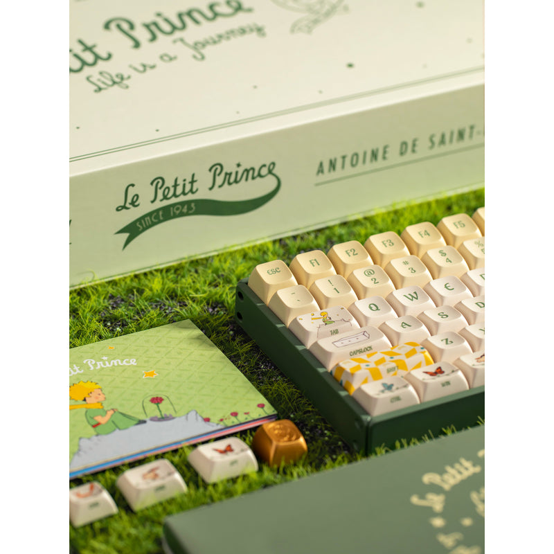 Afbeelding laden in galerijviewer, Iqunix f97 floral date rgb mechanisch gaming toetsenbord (groen, us lay-out (qwerty), iqunix little prince, 96%, rgb leds, hot-swappable, pbt, 2.4ghz | bluetooth 5.1 | usb-c)
