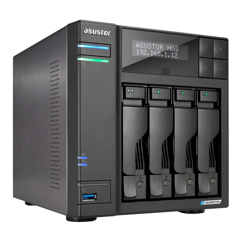 Load image into Gallery viewer, Asustor lockerstor 4 gen2+ as6704t v2 nas (zwart, 2x 5g lan, hdmi, usb)
