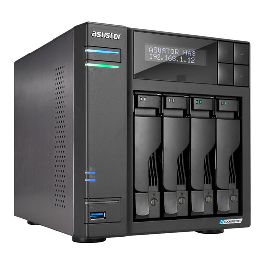 Asustor lockerstor 4 gen2+ as6704t v2 nas (zwart, 2x 5g lan, hdmi, usb)