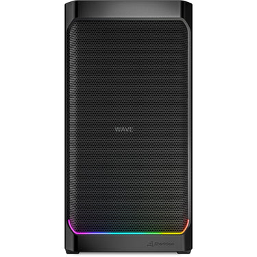 Sharkoon mk4 rgb strip mini tower behuizing (zwart | 2x usb-a | 1x usb-c | rgb)