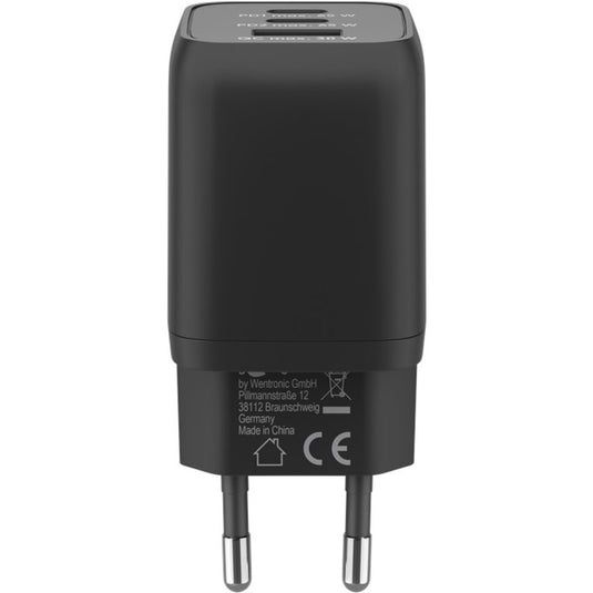 Goobay usb-c snellader nano (65 w) en usb-c textielkabel (zwart, 2x usb-c, 1x usb-a, 1 meter)