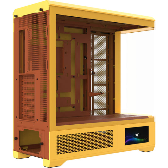 Thermaltake view 600 tg butter caramel big tower behuizing (geel | 2x usb-a | 1x usb-c | tempered glass)